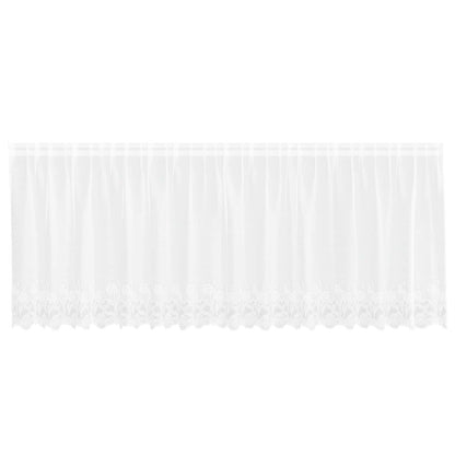 vidaXL Lace Curtain with Curtains Floral White 100 x 400 cm Polyester