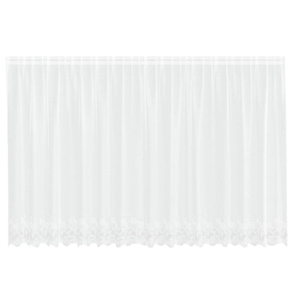 vidaXL Lace Curtain with Curtains Floral White 180 x 400 cm Polyester