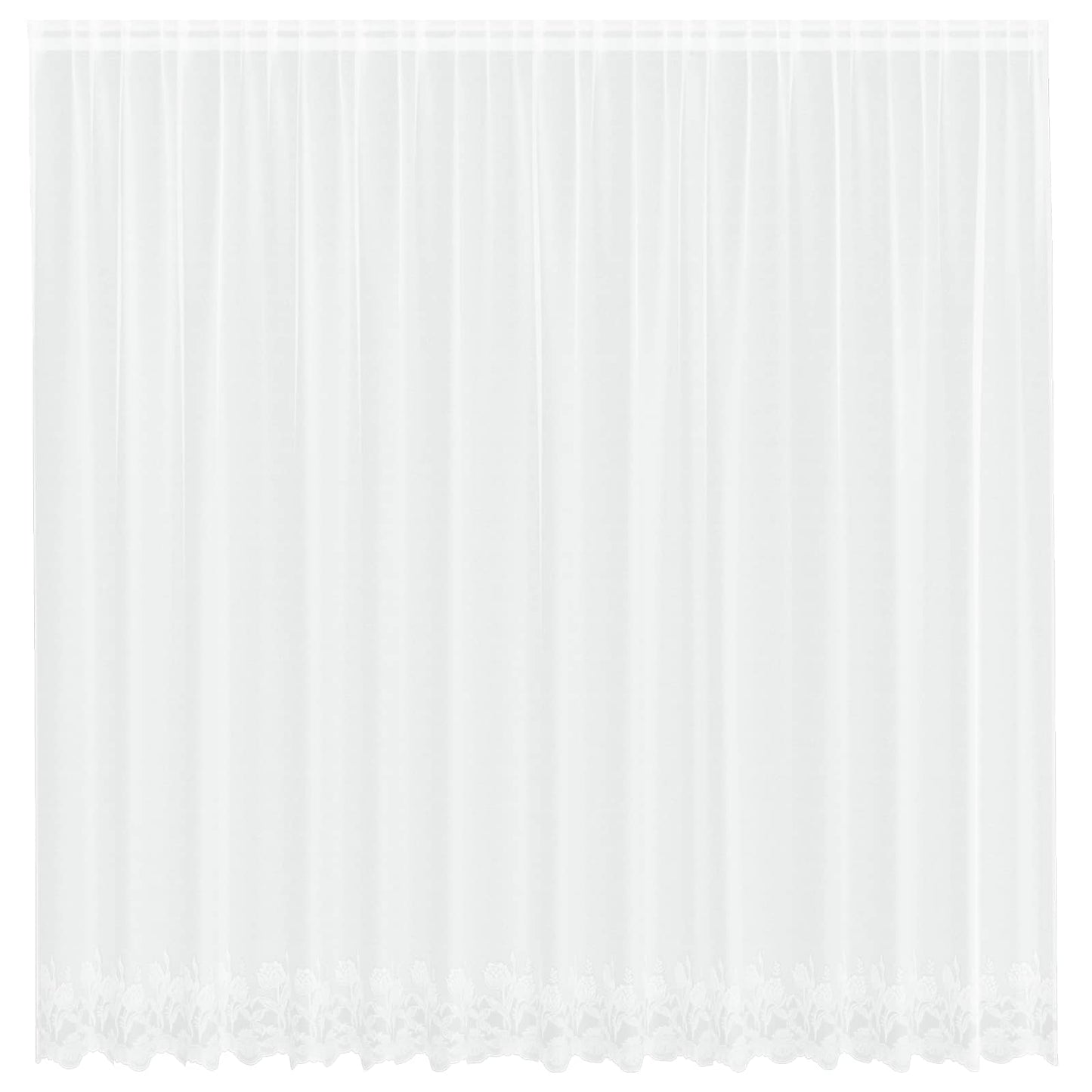 vidaXL Lace Curtain with Curtains Floral White 245 x 400 cm Polyester
