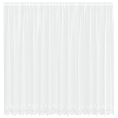 vidaXL Lace Curtain with Curtains Floral White 245 x 400 cm Polyester