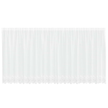 vidaXL Lace Curtain with Curtains Floral White 140 x 500 cm Polyester