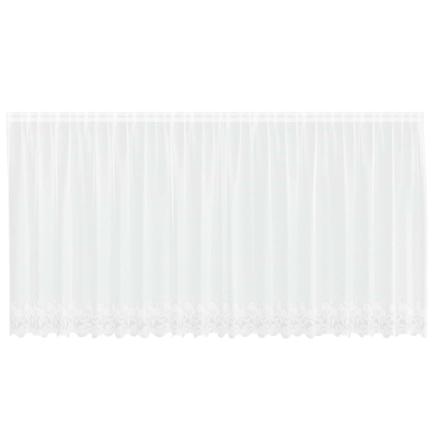 vidaXL Lace Curtain with Curtains Floral White 180 x 500 cm Polyester