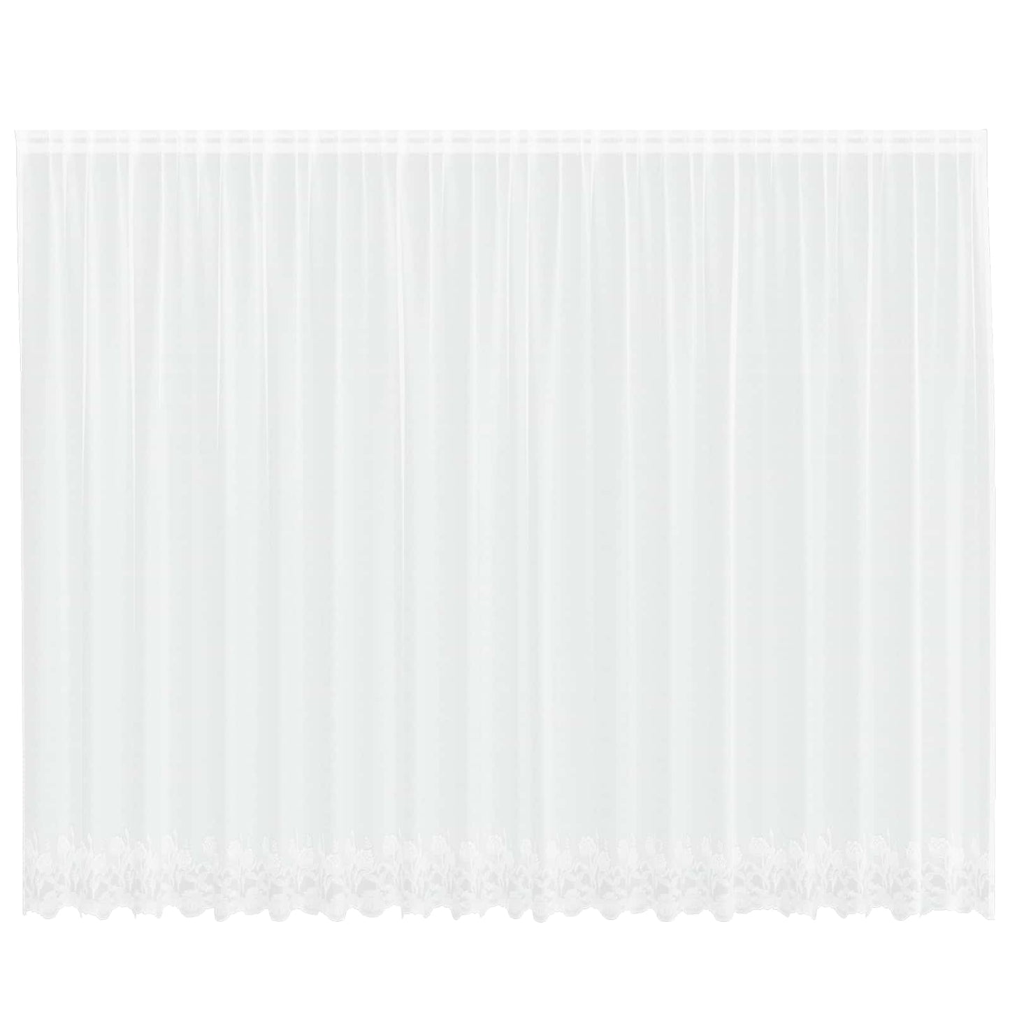 vidaXL Lace Curtain with Curtains Floral White 240 x 500 cm Polyester