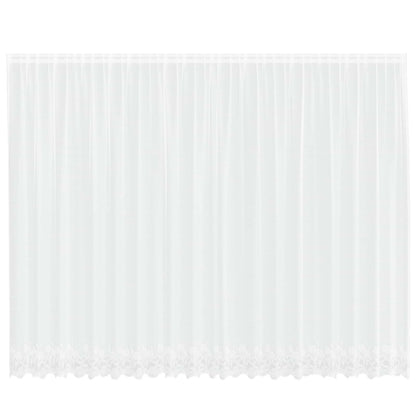 vidaXL Lace Curtain with Curtains Floral White 240 x 500 cm Polyester