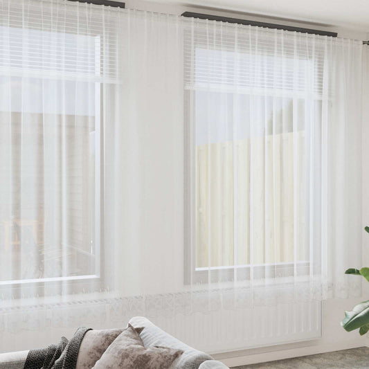 vidaXL Lace Curtain White 260 x 500 cm Polyester
