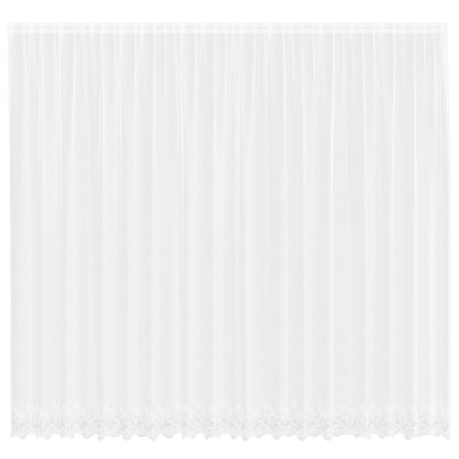vidaXL Lace Curtain with Curtains Floral White 260 x 500 cm Polyester