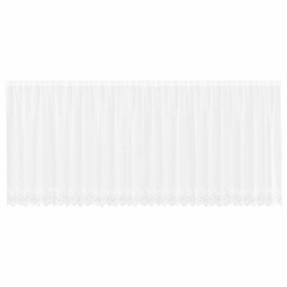 vidaXL Lace Curtain with Curtains Floral White 140 x 600 cm Polyester