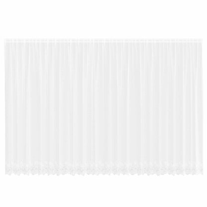 vidaXL Lace Curtain with Curtains Floral White 245 x 600 cm Polyester