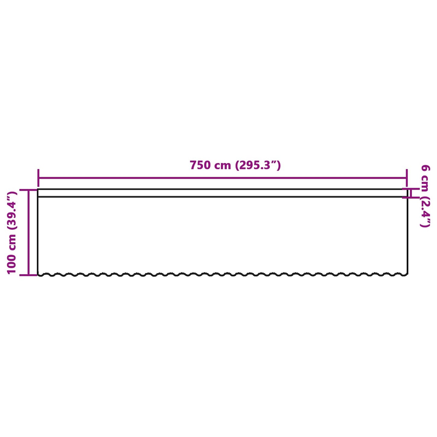 vidaXL Lace Curtain with Curtains White 750 x 100 cm Polyester