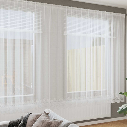 vidaXL Lace Curtain White 240 x 1200 cm Polyester