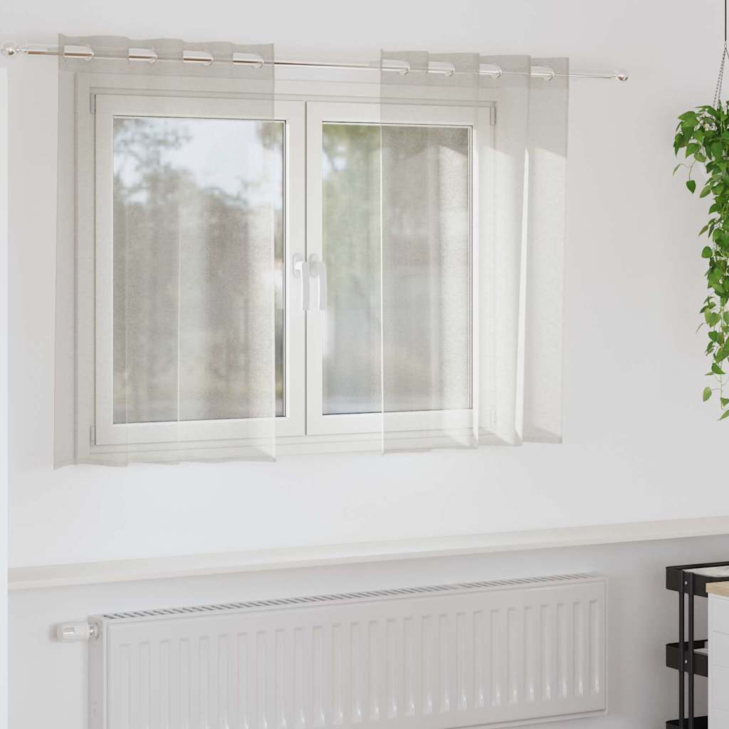 vidaXL Voile Curtain 2 pcs Cream 140 x 140 cm Polyester