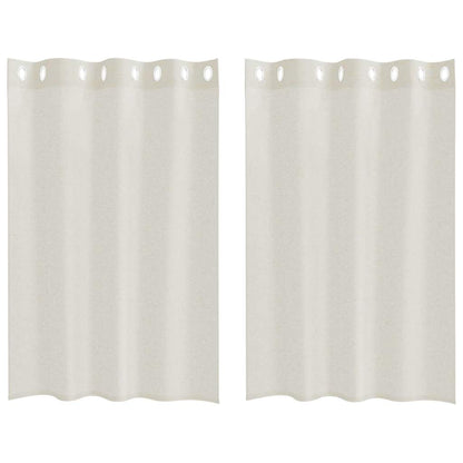 vidaXL Voile Curtain 2 pcs Cream 140 x 140 cm Polyester