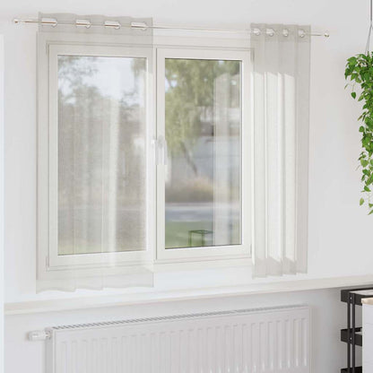 vidaXL Voile Curtain 2 pcs Cream 175 x 140 cm Polyester