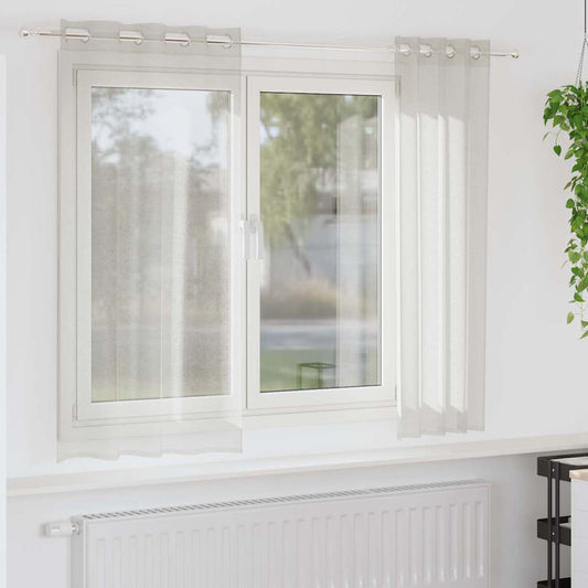 vidaXL Voile Curtain 2 pcs Cream 175 x 140 cm Polyester