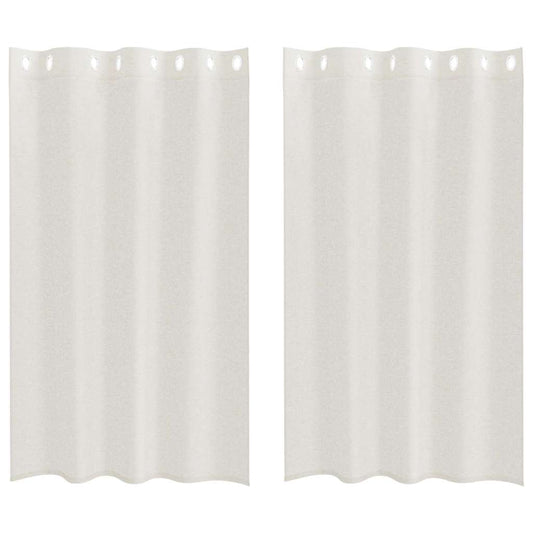 vidaXL Voile Curtain 2 pcs Cream 175 x 140 cm Polyester