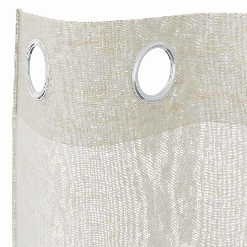 vidaXL Voile Curtain 2 pcs Cream 225 x 140 cm Polyester