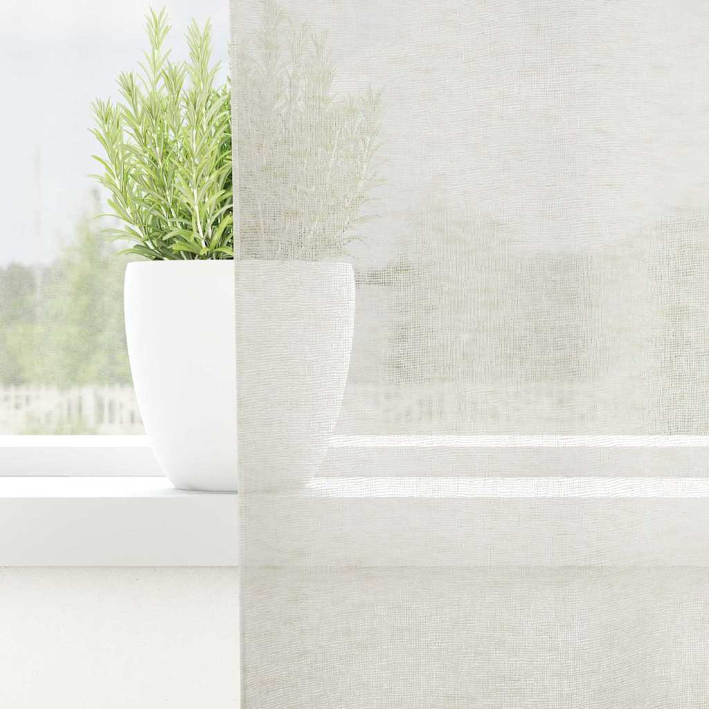 vidaXL Voile Curtain 2 pcs Cream 225 x 140 cm Polyester