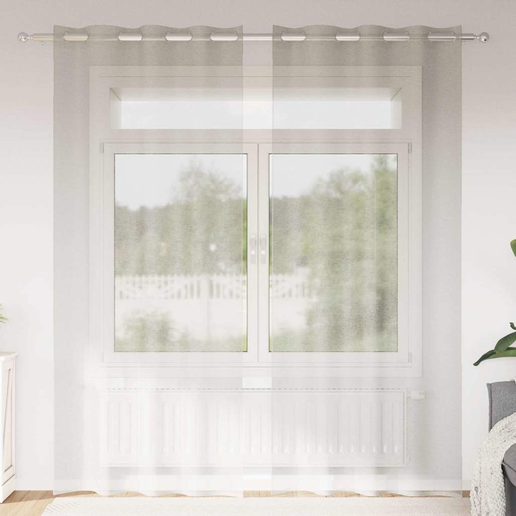 vidaXL Voile Curtain 2 pcs Cream 225 x 140 cm Polyester