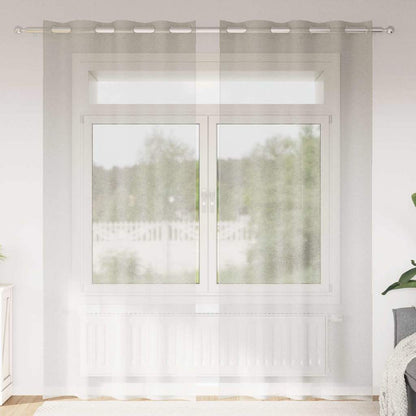 vidaXL Voile Curtain 2 pcs Cream 225 x 140 cm Polyester