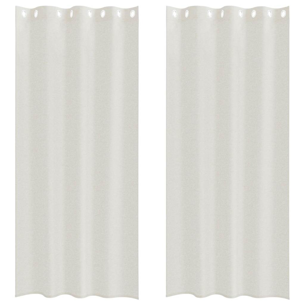 vidaXL Voile Curtain 2 pcs Cream 225 x 140 cm Polyester