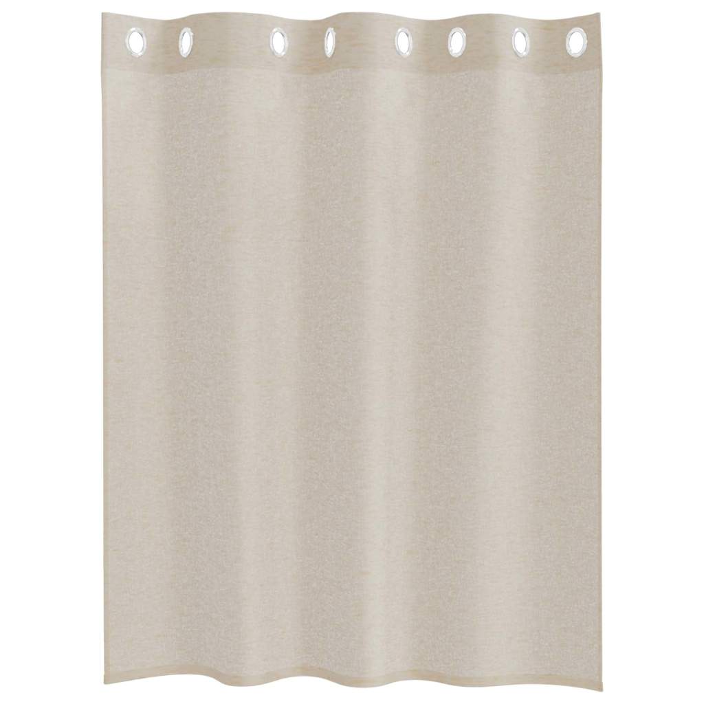 vidaXL Voile Curtain with Curtains 2 pcs Sand 140 x 140 cm Polyester