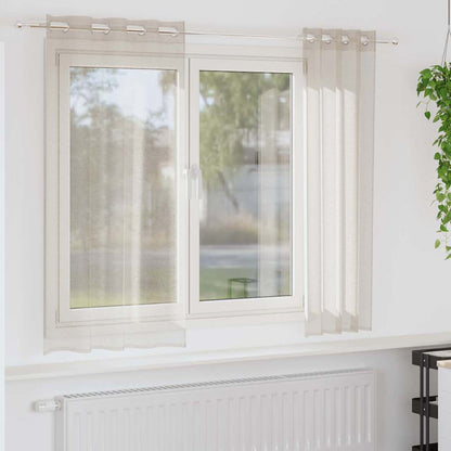 vidaXL Voile Curtain 2 pcs Sand 175 x 140 cm Polyester