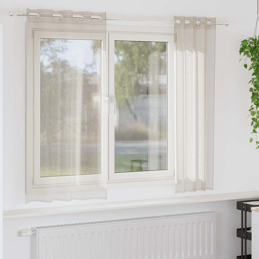 vidaXL Voile Curtain 2 pcs Sand 175 x 140 cm Polyester
