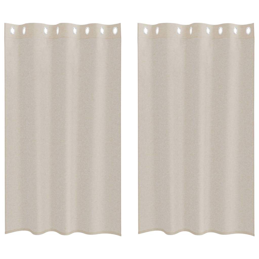 vidaXL Voile Curtain 2 pcs Sand 175 x 140 cm Polyester