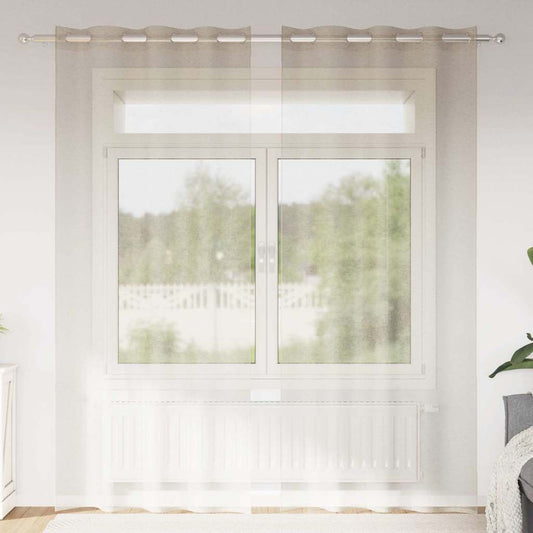 vidaXL Voile Curtain 2 pcs Sand 245 x 140 cm Polyester