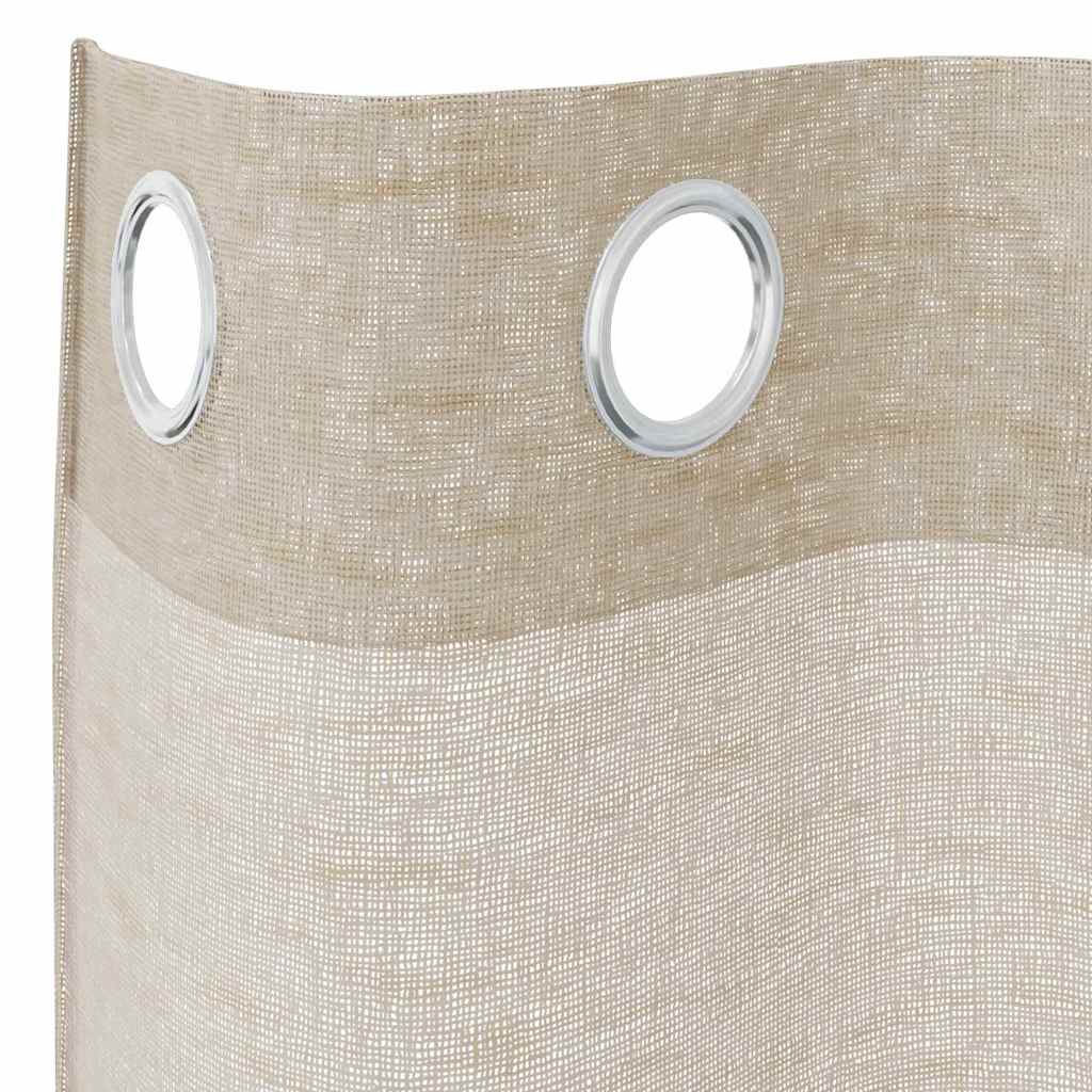 vidaXL Voile Curtain 2 pcs Sand 260 x 140 cm Polyester