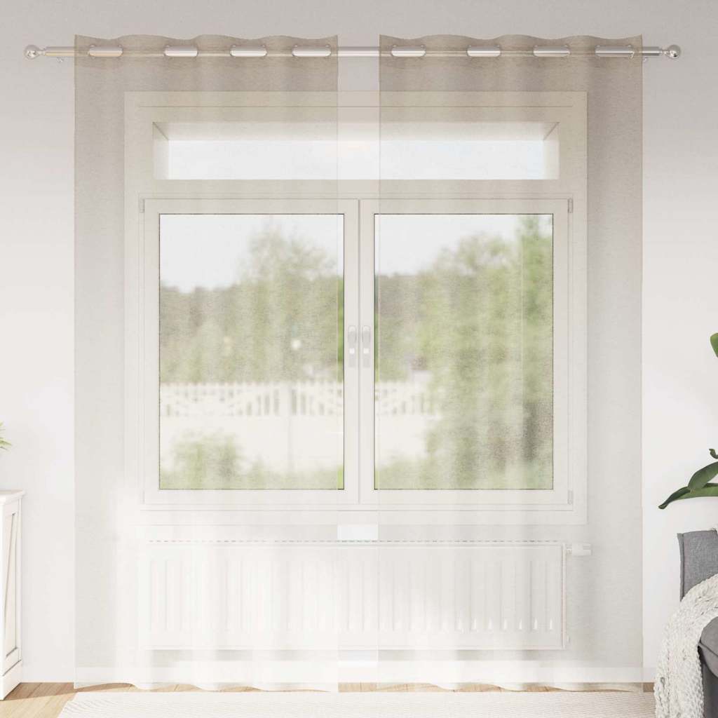 vidaXL Voile Curtain 2 pcs Sand 260 x 140 cm Polyester