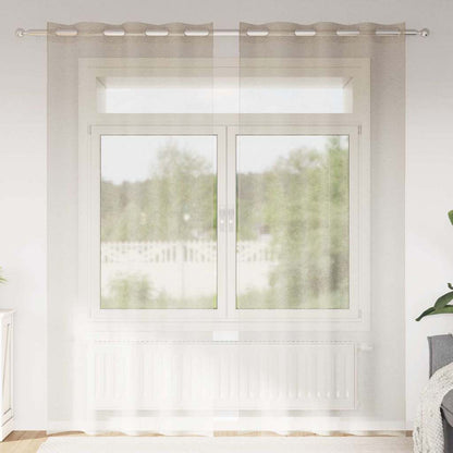 vidaXL Voile Curtain 2 pcs Sand 260 x 140 cm Polyester