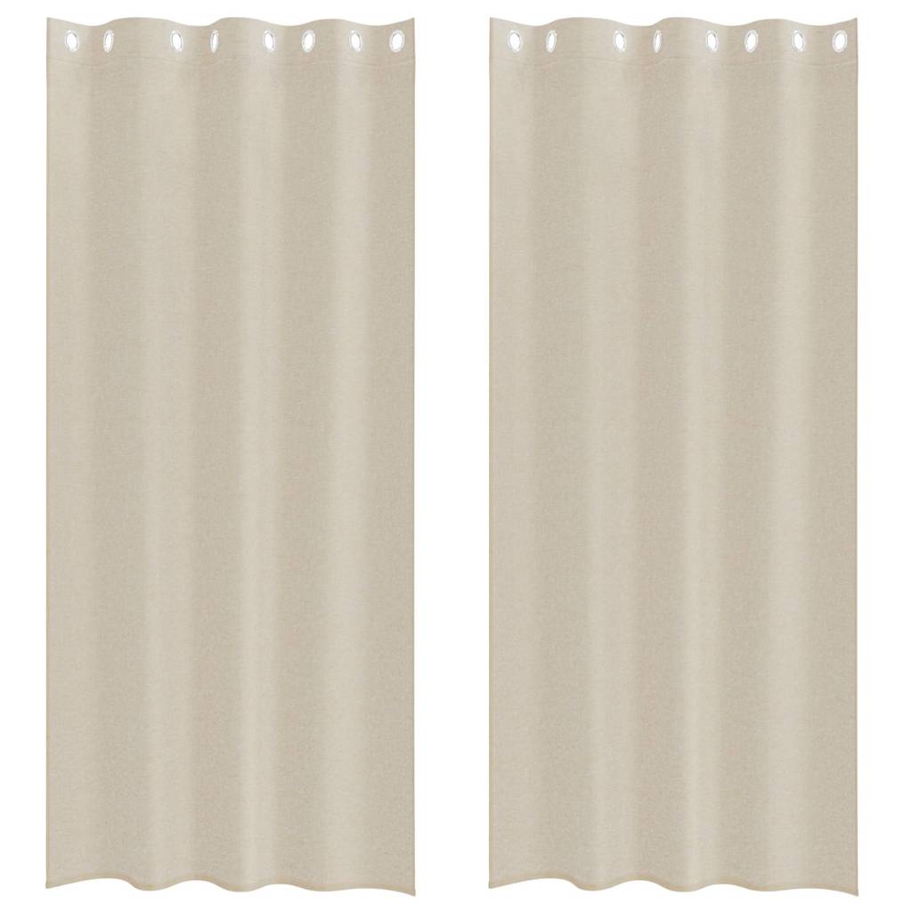 vidaXL Voile Curtain 2 pcs Sand 260 x 140 cm Polyester