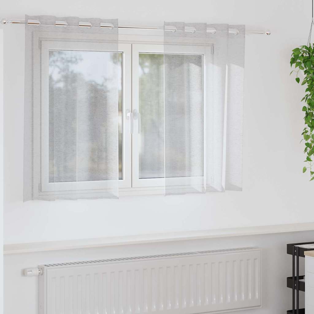 vidaXL Voile Curtain 2 pcs Light Grey 140 x 140 cm Polyester