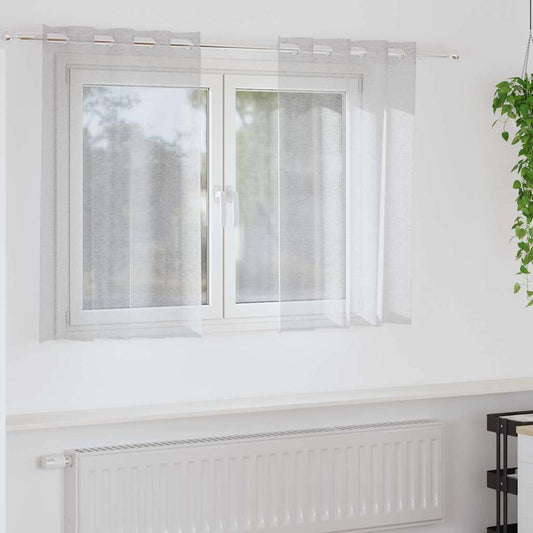 vidaXL Voile Curtain 2 pcs Light Grey 140 x 140 cm Polyester