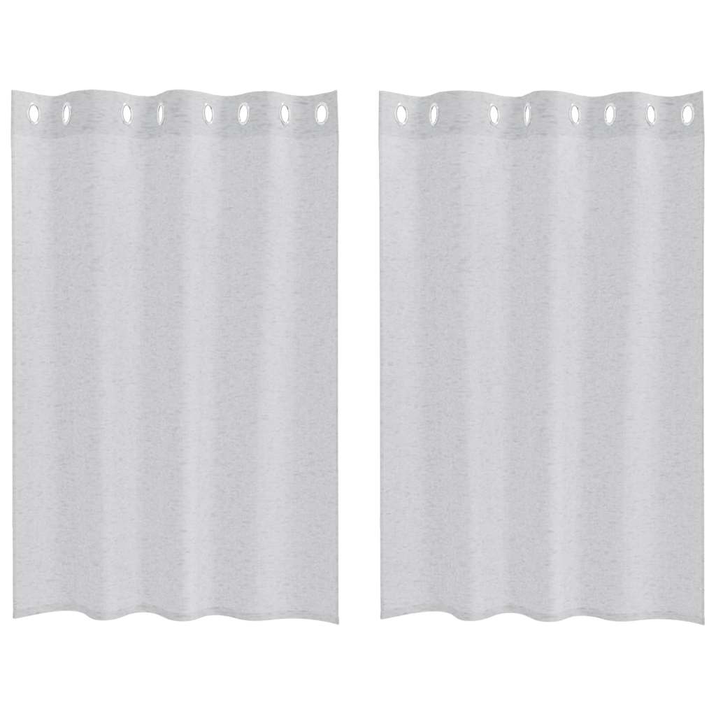 vidaXL Voile Curtain 2 pcs Light Grey 140 x 140 cm Polyester