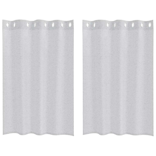 vidaXL Voile Curtain 2 pcs Light Grey 140 x 140 cm Polyester