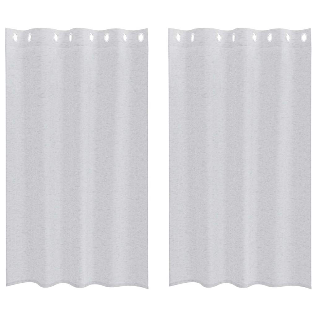vidaXL Voile Curtain 2 pcs Light Grey 175 x 140 cm Polyester