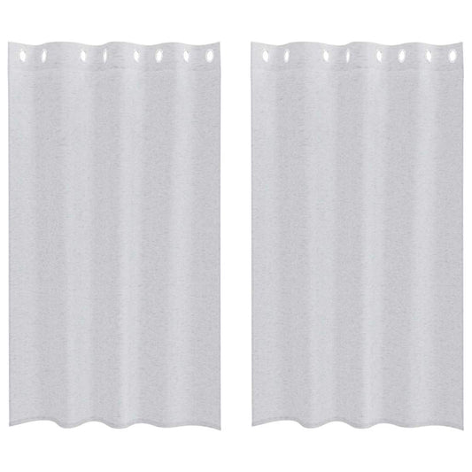 vidaXL Voile Curtain 2 pcs Light Grey 175 x 140 cm Polyester