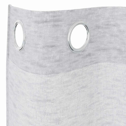 vidaXL Voile Curtain 2 pcs Light Grey 245 x 140 cm Polyester