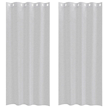 vidaXL Voile Curtain 2 pcs Light Grey 245 x 140 cm Polyester