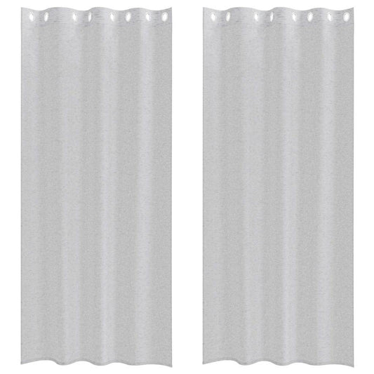 vidaXL Voile Curtain 2 pcs Light Grey 245 x 140 cm Polyester