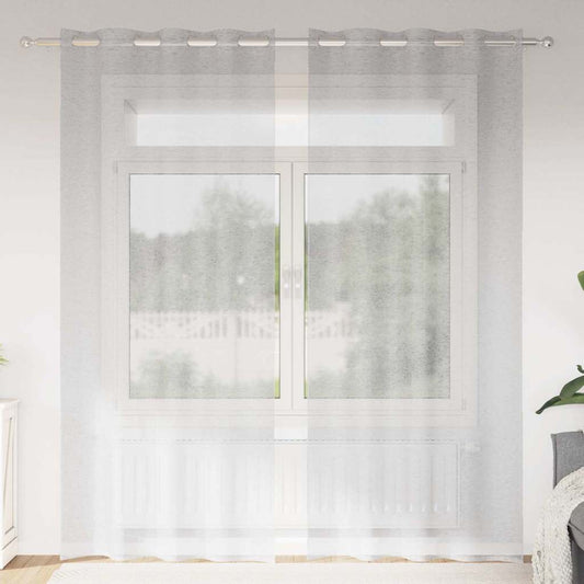 vidaXL Voile Curtain 2 pcs Light Grey 260 x 140 cm Polyester