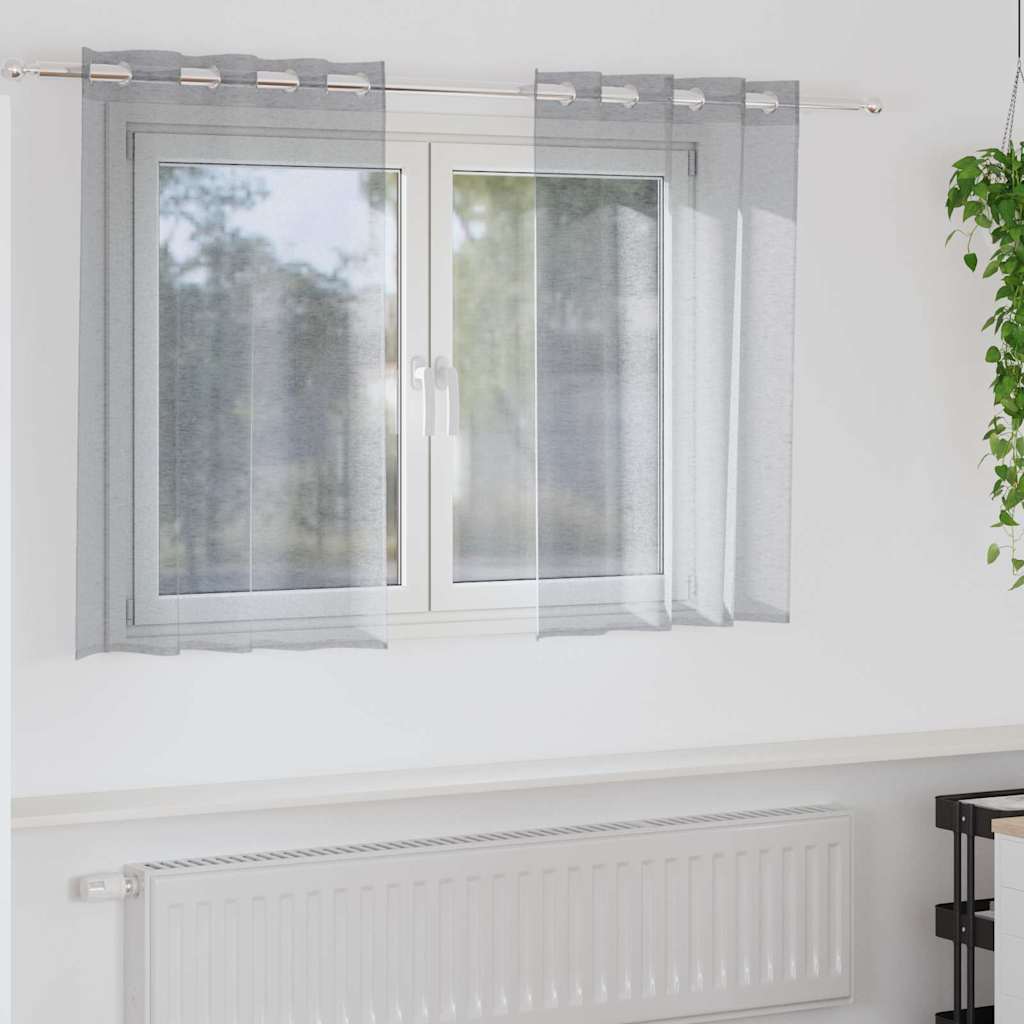 vidaXL Voile Curtain 2 pcs Dark Grey 140 x 140 cm Polyester
