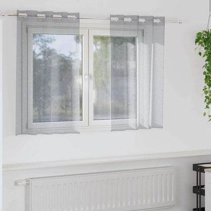 vidaXL Voile Curtain 2 pcs Dark Grey 140 x 140 cm Polyester