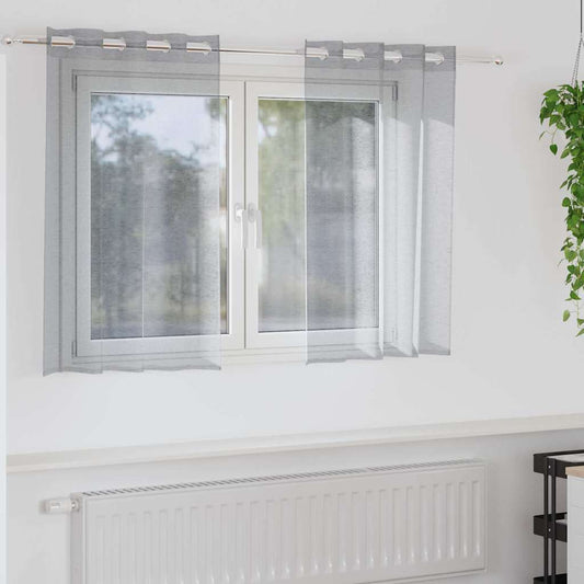 vidaXL Voile Curtain 2 pcs Dark Grey 140 x 140 cm Polyester