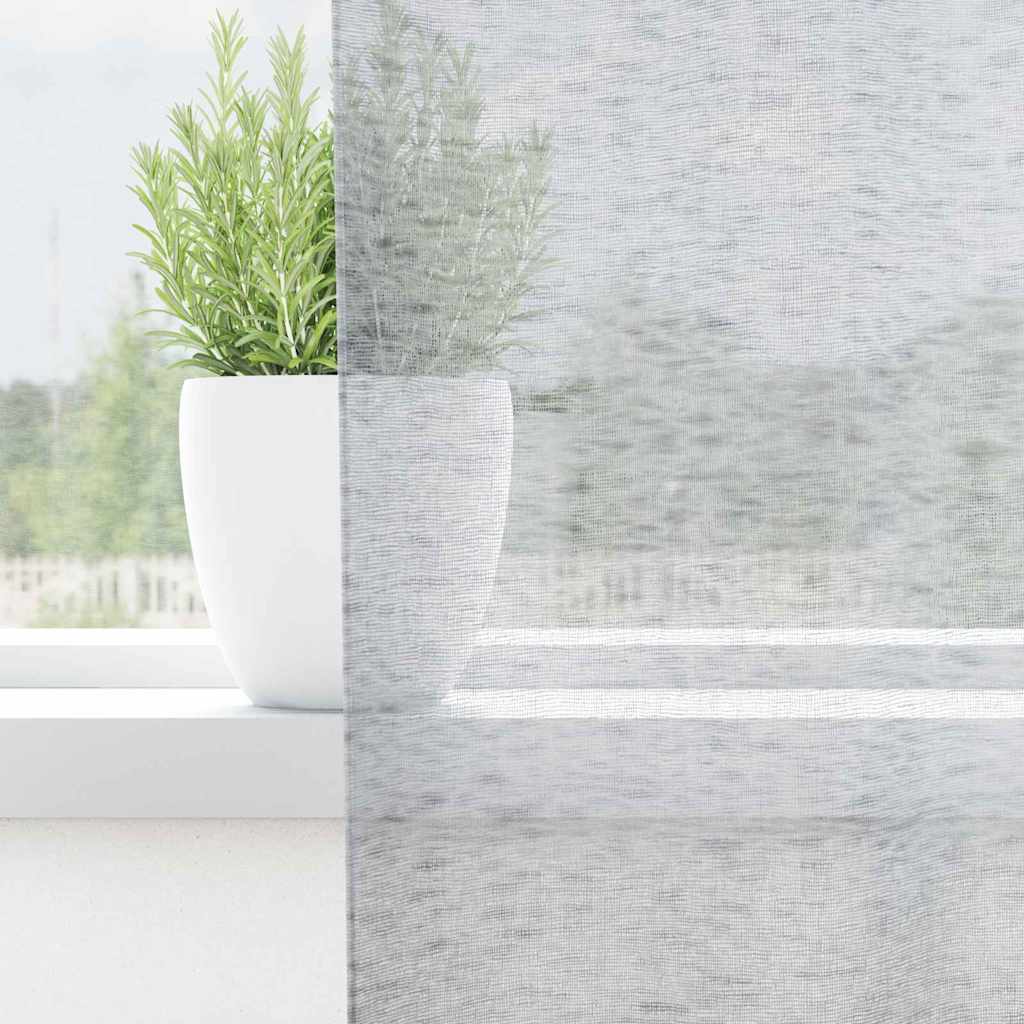vidaXL Voile Curtain 2 pcs Dark Grey 175 x 140 cm Polyester