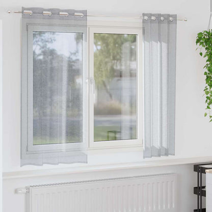vidaXL Voile Curtain 2 pcs Dark Grey 175 x 140 cm Polyester