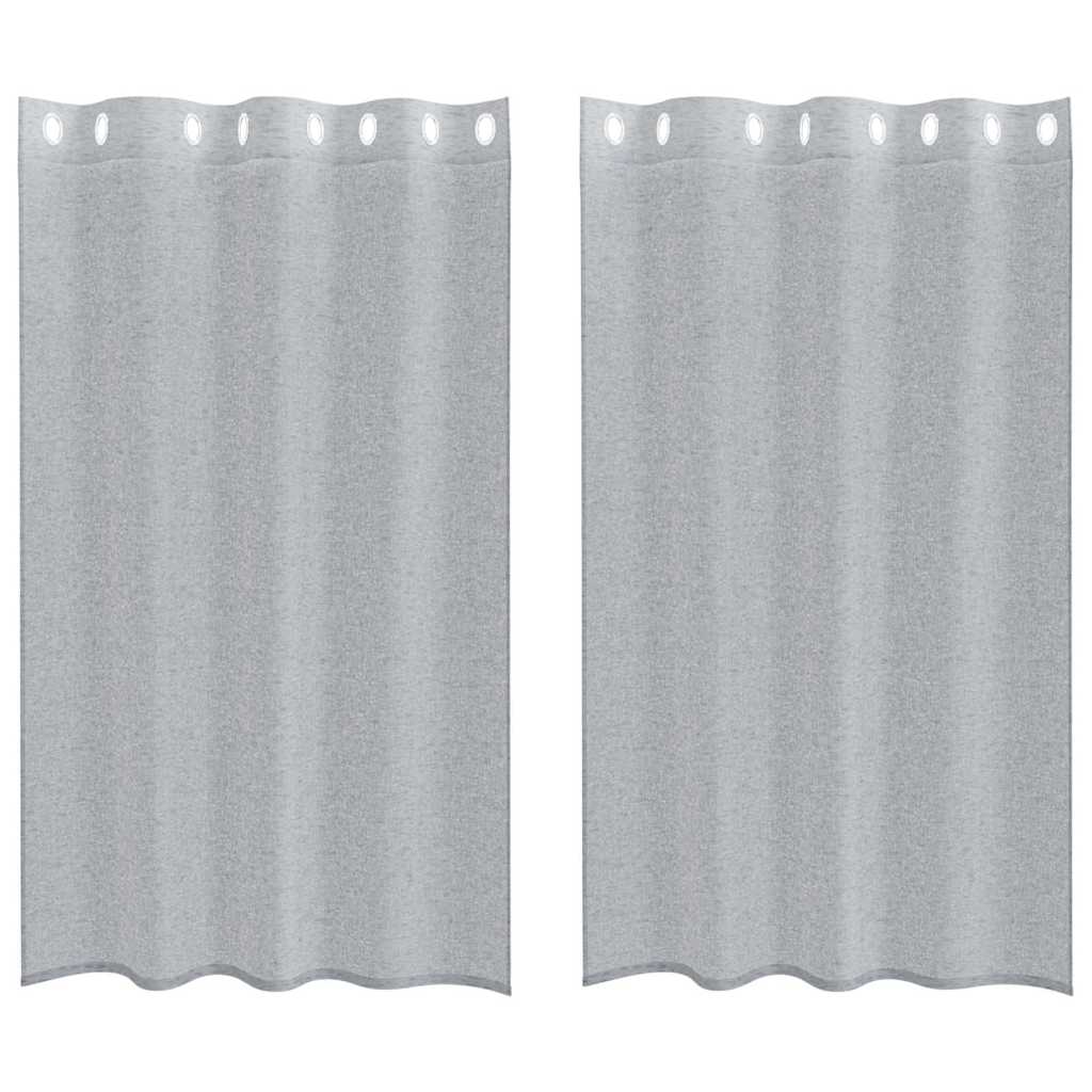 vidaXL Voile Curtain 2 pcs Dark Grey 175 x 140 cm Polyester