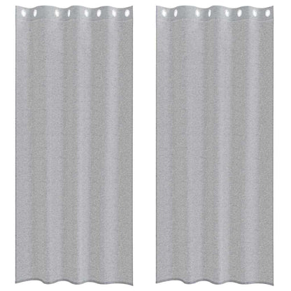 vidaXL Voile Curtain 2 pcs Dark Grey 225 x 140 cm Polyester